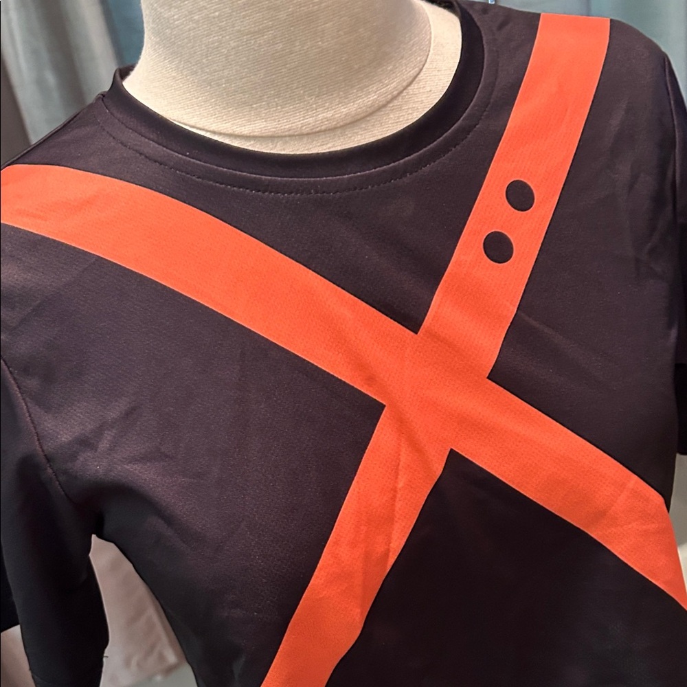 My Hero Academia Cosplay Outfit Bakugou Black and Orange Crop Top with Skirt XS - Picture 3 of 8